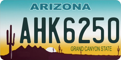 AZ license plate AHK6250
