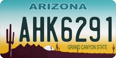 AZ license plate AHK6291