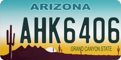AZ license plate AHK6406