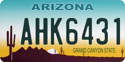 AZ license plate AHK6431