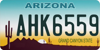 AZ license plate AHK6559