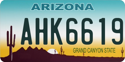 AZ license plate AHK6619