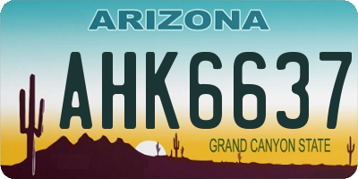 AZ license plate AHK6637