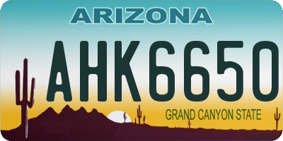 AZ license plate AHK6650