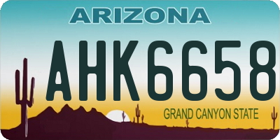 AZ license plate AHK6658