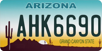 AZ license plate AHK6690