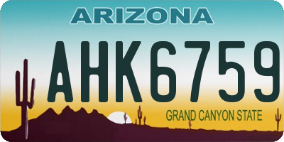 AZ license plate AHK6759