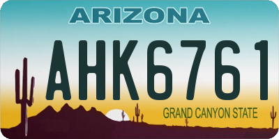 AZ license plate AHK6761