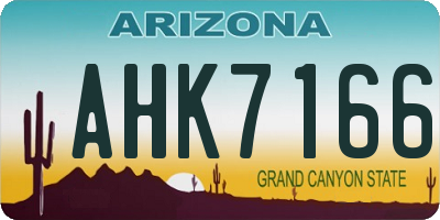 AZ license plate AHK7166