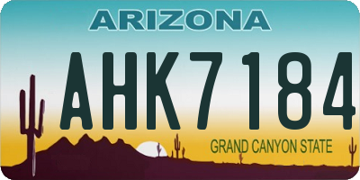 AZ license plate AHK7184