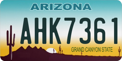 AZ license plate AHK7361