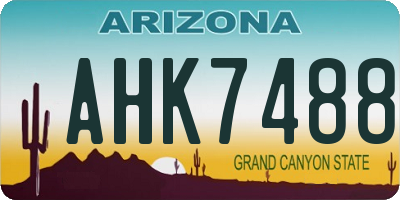 AZ license plate AHK7488
