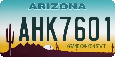 AZ license plate AHK7601