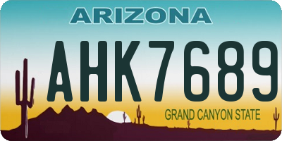 AZ license plate AHK7689