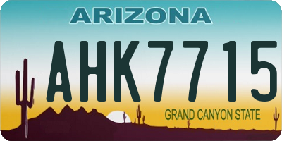 AZ license plate AHK7715