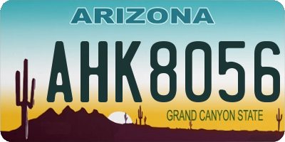 AZ license plate AHK8056