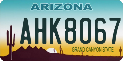 AZ license plate AHK8067