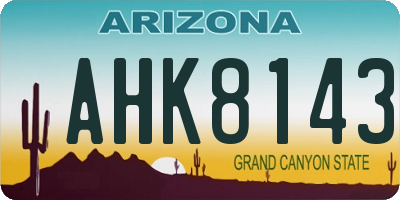 AZ license plate AHK8143