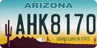 AZ license plate AHK8170