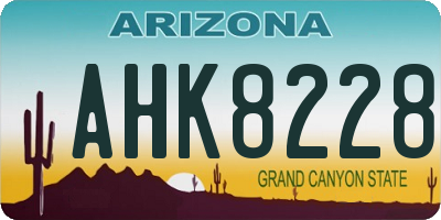 AZ license plate AHK8228