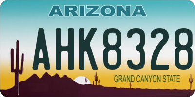 AZ license plate AHK8328