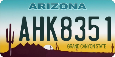 AZ license plate AHK8351