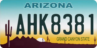 AZ license plate AHK8381