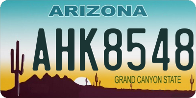 AZ license plate AHK8548