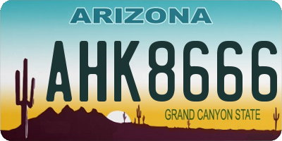 AZ license plate AHK8666