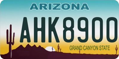 AZ license plate AHK8900