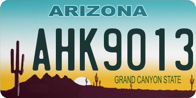 AZ license plate AHK9013