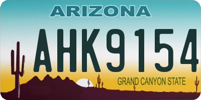 AZ license plate AHK9154