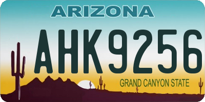 AZ license plate AHK9256