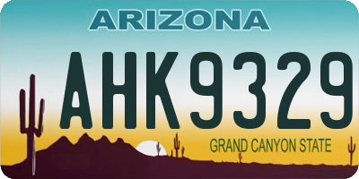 AZ license plate AHK9329