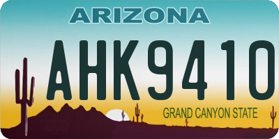 AZ license plate AHK9410