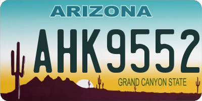 AZ license plate AHK9552