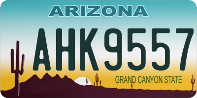 AZ license plate AHK9557