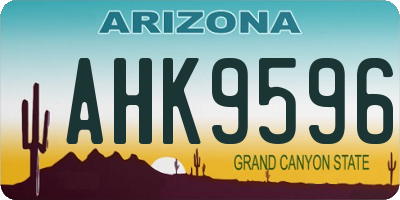 AZ license plate AHK9596