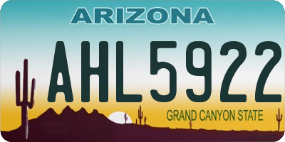 AZ license plate AHL5922
