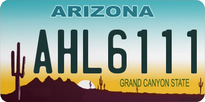 AZ license plate AHL6111