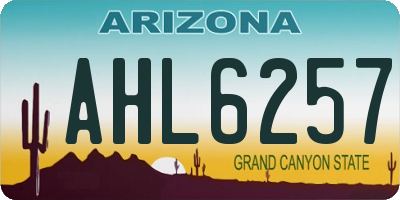 AZ license plate AHL6257