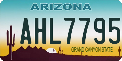 AZ license plate AHL7795