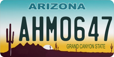 AZ license plate AHM0647