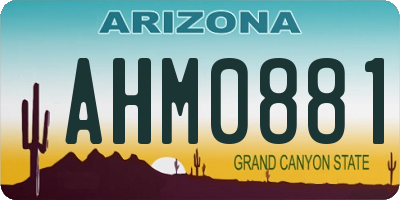 AZ license plate AHM0881