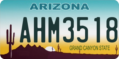 AZ license plate AHM3518