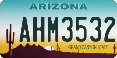 AZ license plate AHM3532