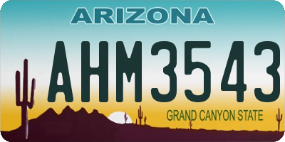 AZ license plate AHM3543
