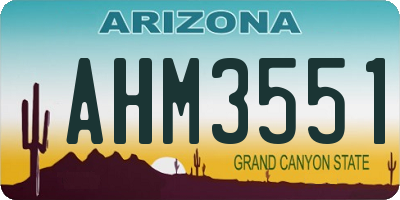 AZ license plate AHM3551