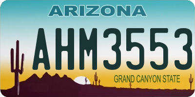 AZ license plate AHM3553