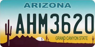 AZ license plate AHM3620